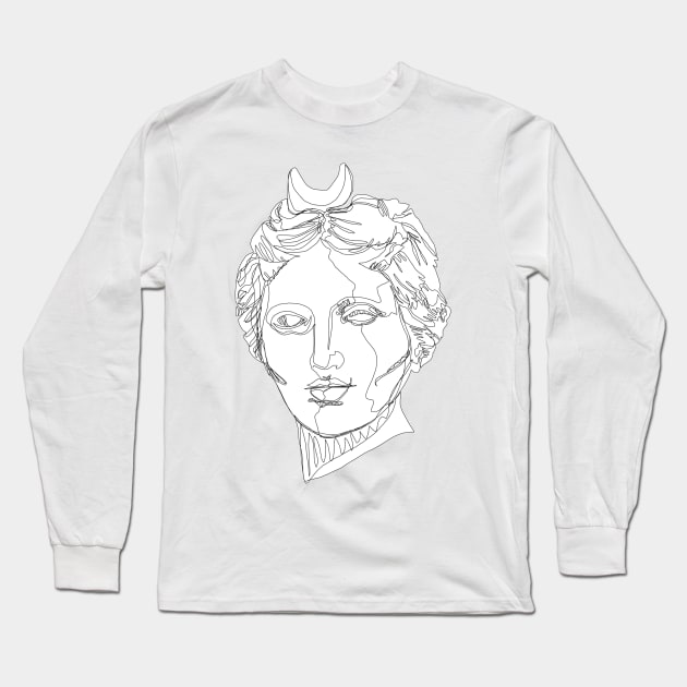 Selene (white bg) Long Sleeve T-Shirt by Aftershock